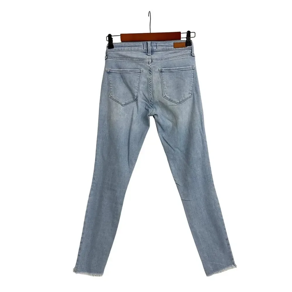 Abercrombie & Fitch Blue Denim Low Rise Distressed Harper Ankle Jeans Size 24/00